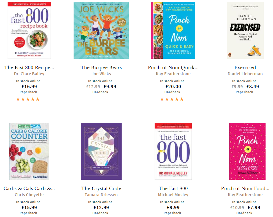 Waterstones Fitness and Diet Books 