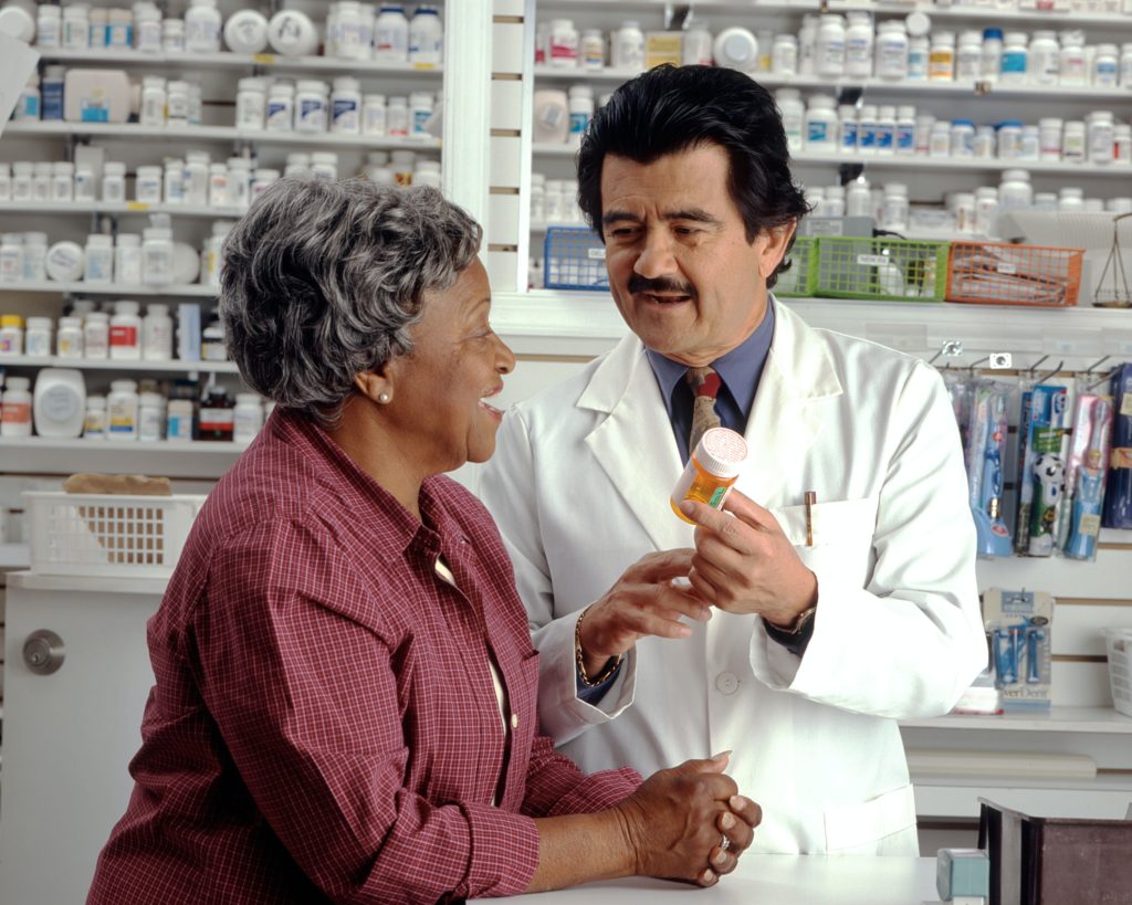 Woman and pharmacist