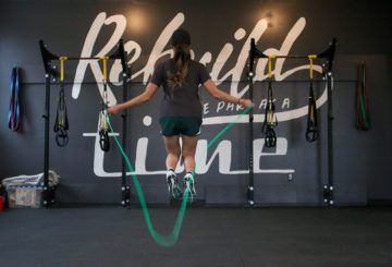Woman jumping a rope