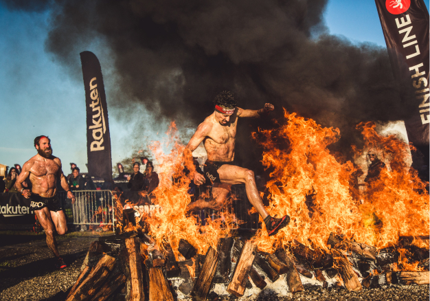 Spartan Race Leap Obstacle - Fire Jump