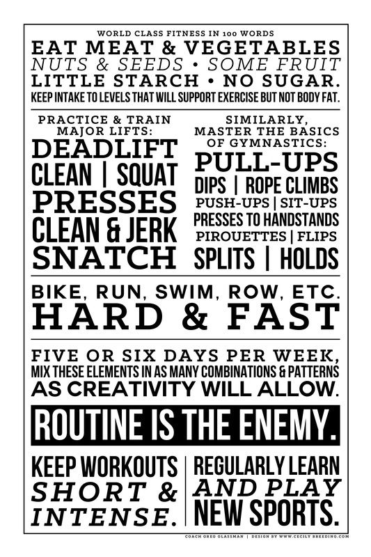 Fitness in 100 Words Poster 